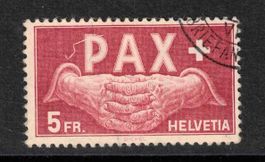 1945 PAX 5Fr. Nr.273 mit markanter ABART, ʘ
