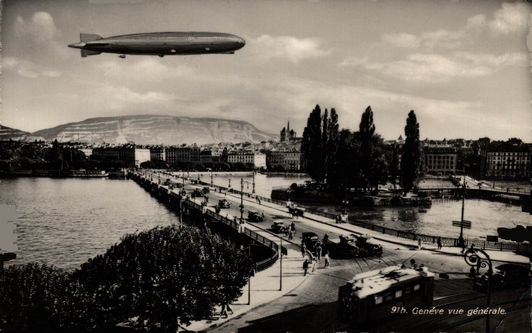 Cartoline postali: Genève vue générale. Zeppelin – Usato da Bronschhofen venduto da Astore