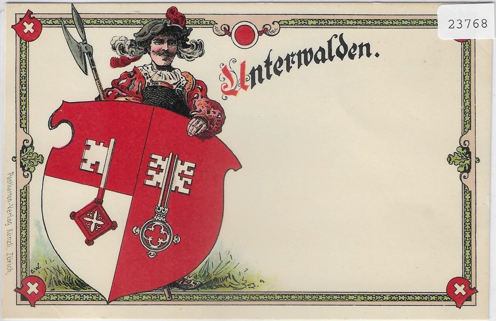 Grafica & Litografie: Wappen Unterwalden - Litho – Antico da Ettingen venduto da Kartenplanet