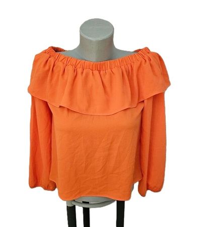 Blusen Shirt Gr. 36 in Orange Carmen Kragen - Business Chic