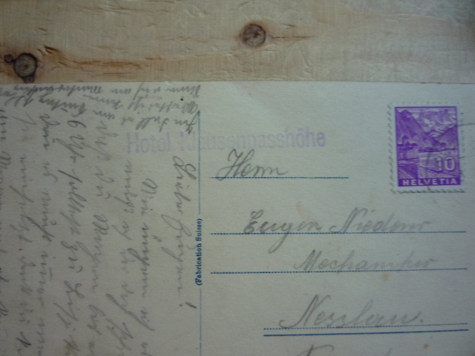 Cartoline postali: Hotel Klausen-Passhöhe, Odtimer, ca. 1934 – Usato da Rieden SG venduto da Brockehuesli 2