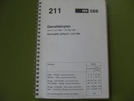 Dienstfahrplan 211, 1985-1987, Neuausgabe gültig ab 1. Juni