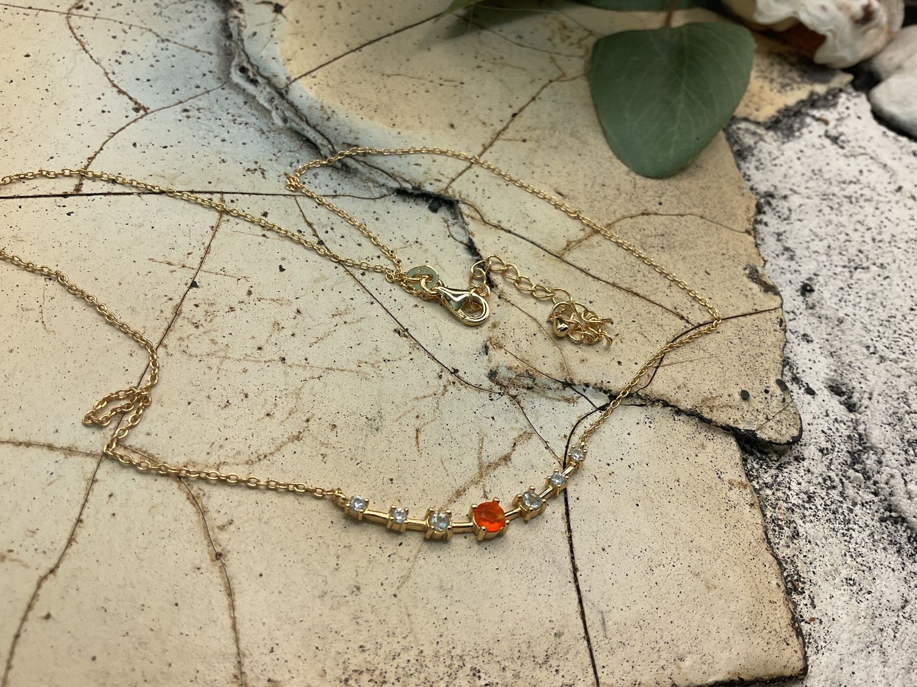Catenine: Zartes Collier in Sterlingsilber mit Opal – Nuovo (secondo la descrizione) da Luzern venduto da S.Kern01 3