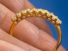Luxus Elegante Gr. 19/9 Ring  Zirkonia Farbe: Gold