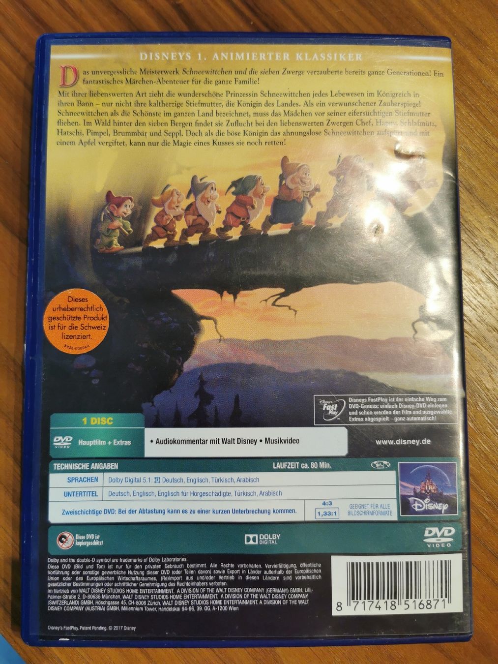 Tutti i DVDs: DVD Schneewittchen und die sieben Zwerge Disney Classics – Usato da Egg b. Zürich venduto da heikei 1
