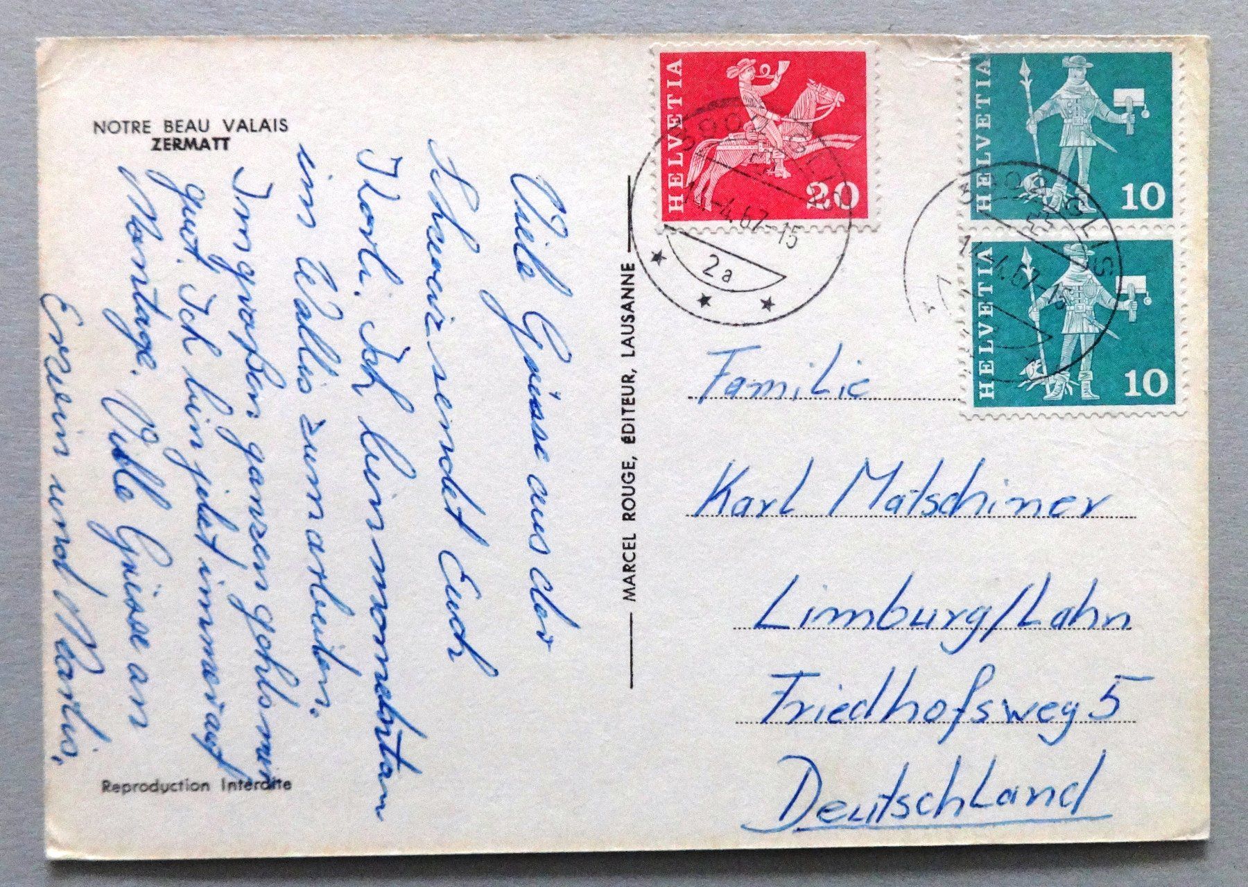Cartoline postali: Zermatt – Difettoso da Fétigny venduto da Billy2miny 1