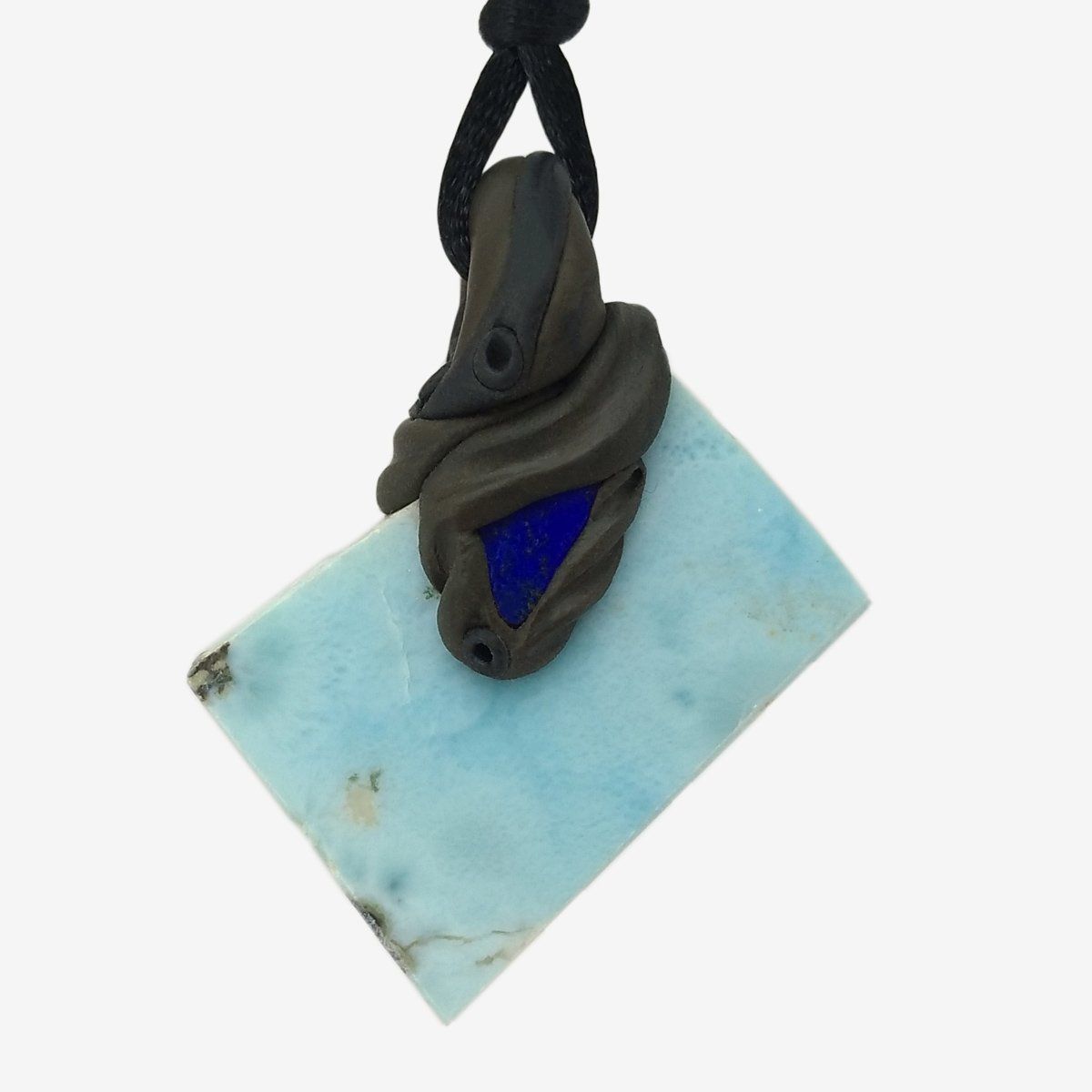 Pietre preziose: Larimar Steinanhänger mit Lapislazuli – Nuovo e nell'imballaggio originale da Meilen venduto da Kaleidoskopia