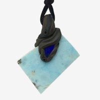 Larimar Steinanhänger mit Lapislazuli
