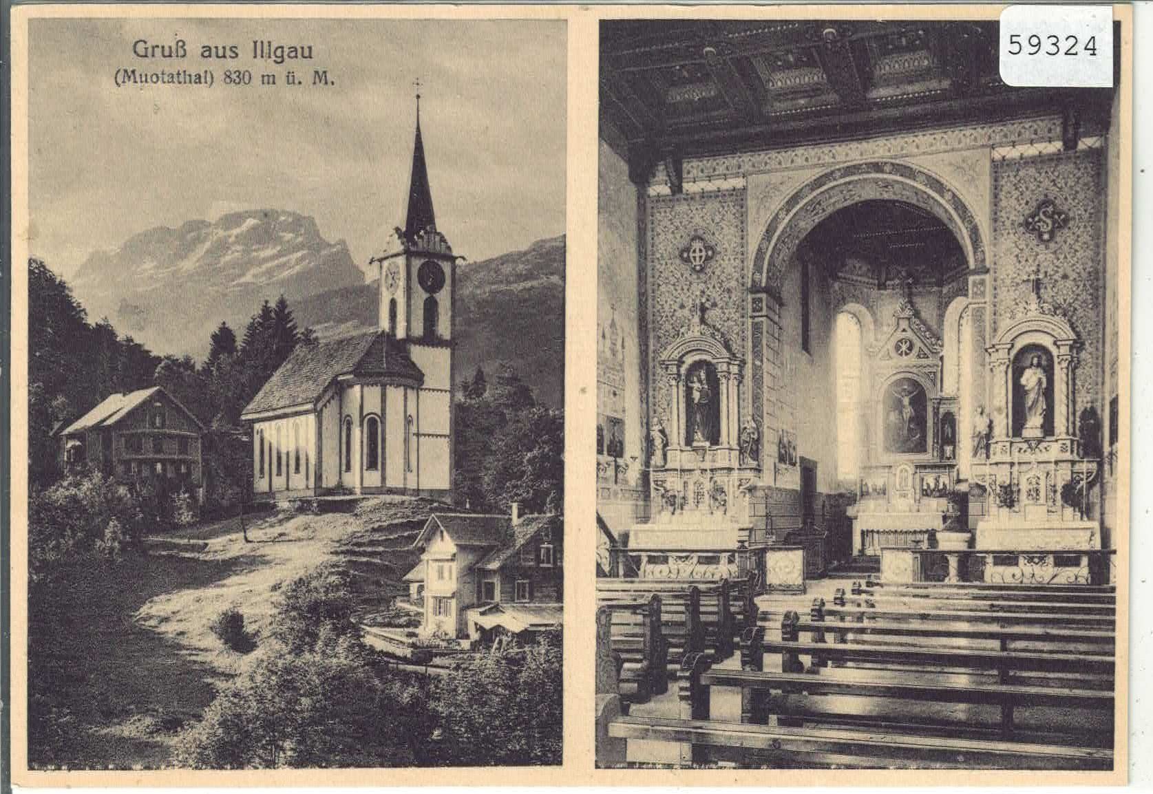 Cartes postales: Gruss aus Illgau - Kirche – D'occasion à Ettingen par Kartenplanet