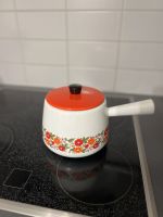 Vintage emaillierter Levcoware Topf mit Deckel, retro