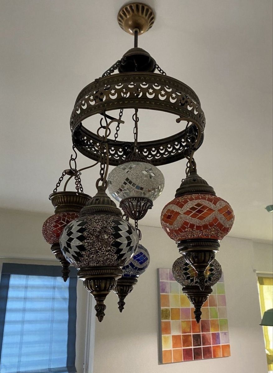 Lampadari & plafoniere: Orientalische Mosaiklampe aus Messing – Usato da Malters venduto da Fereros01 2
