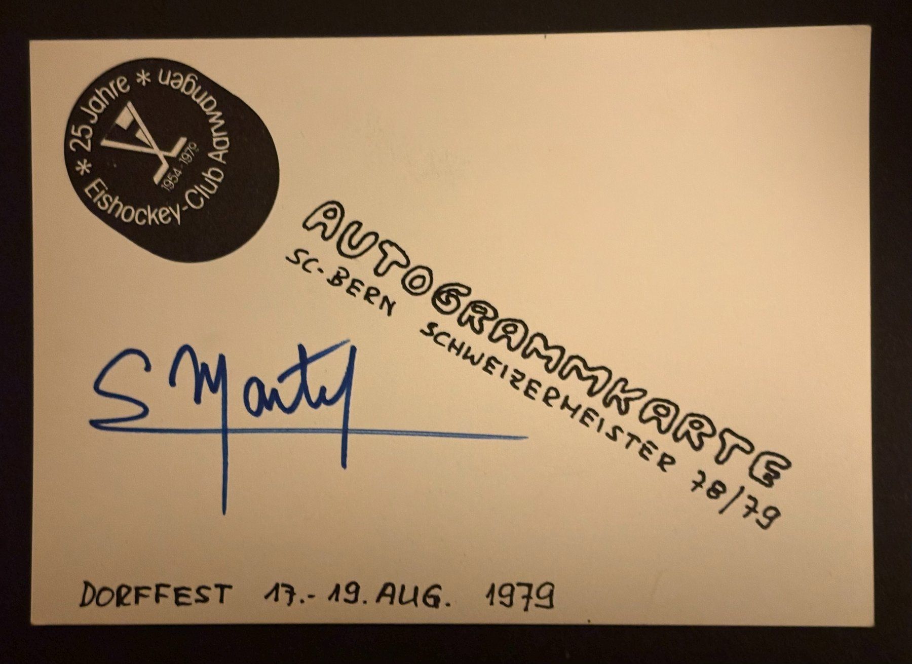 Autografi: AUTOGRAMM EISHOCKEY SCB VON 1979 – Usato da Ostermundigen venduto da crazy-horse-1840