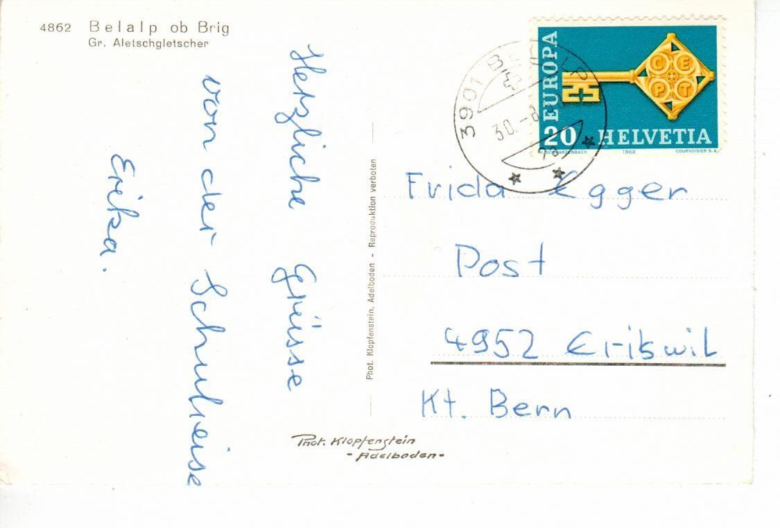 Ansichtskarten: Belalp ob Brig – Gebraucht aus Wolhusen von Curver9 1