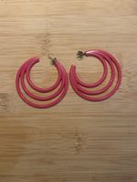 Ohrringe pink Mehrfachring Design