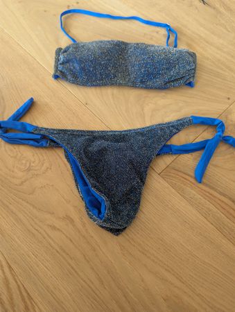 Glitzer Bikini Set Gr. S/M Neu Sommer Strand Mode ☀️Blau