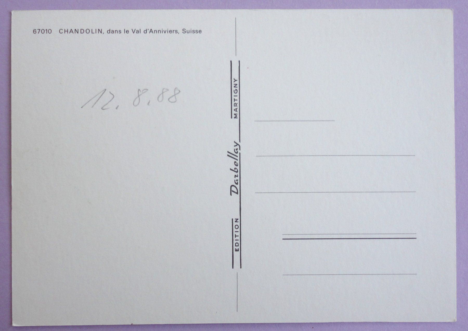 Cartoline postali: Chandolin, dans le Val d' Anniviers – Usato da Fétigny venduto da Billy2miny 1