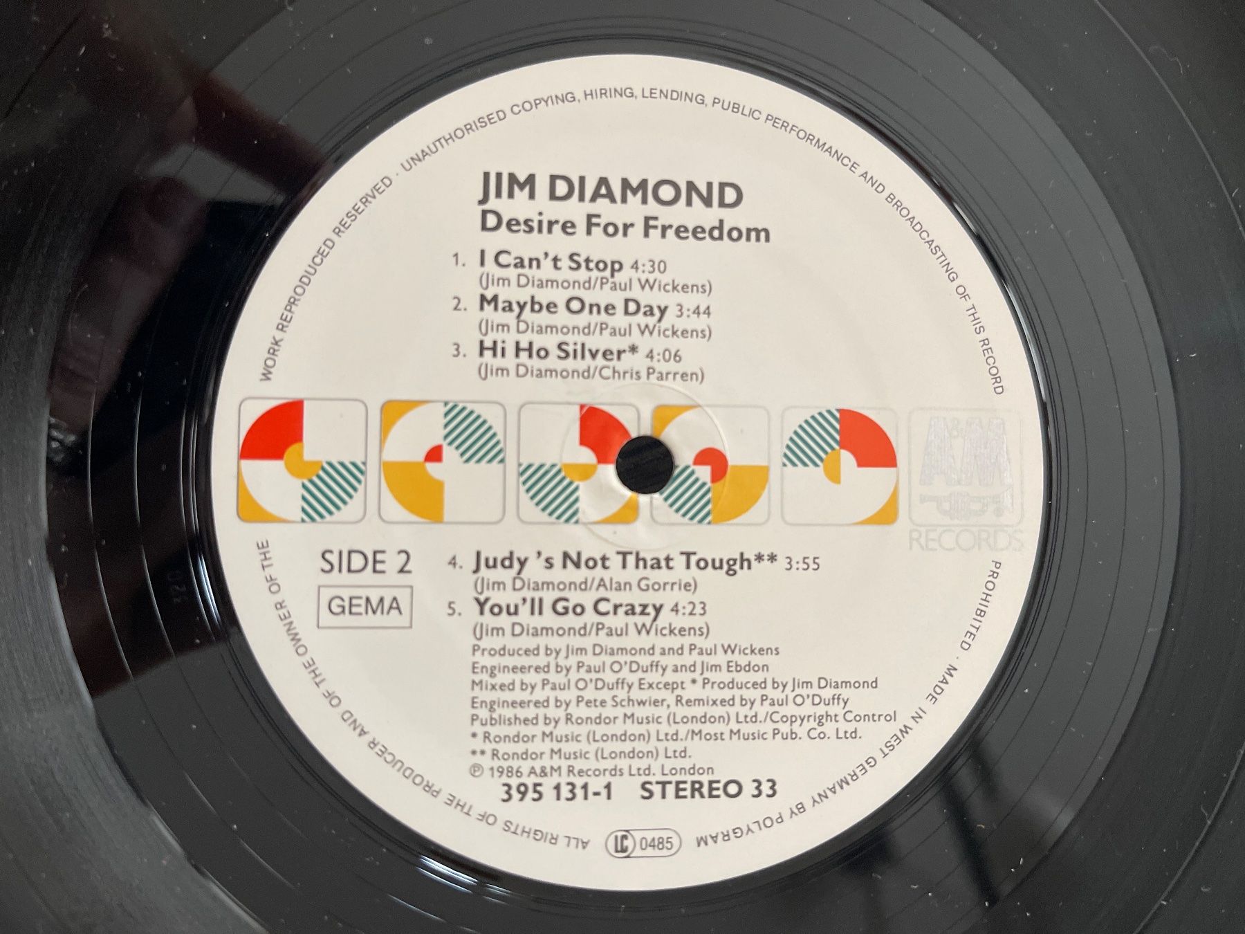 Dischi in vinile: A321/Jim Diamond - Desire For Freedom – Usato da Frutigen venduto da Philippe_jsp 2