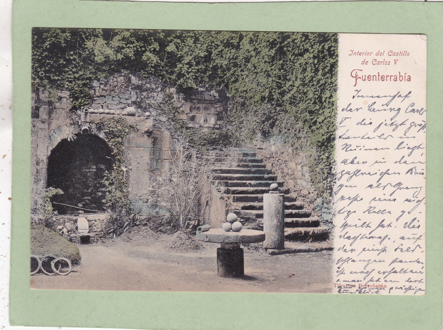 Cartoline postali: Spanien Fuenterrabia Interior del Castillo de Carlos V – Usato da Herisau venduto da Lisegrat2008