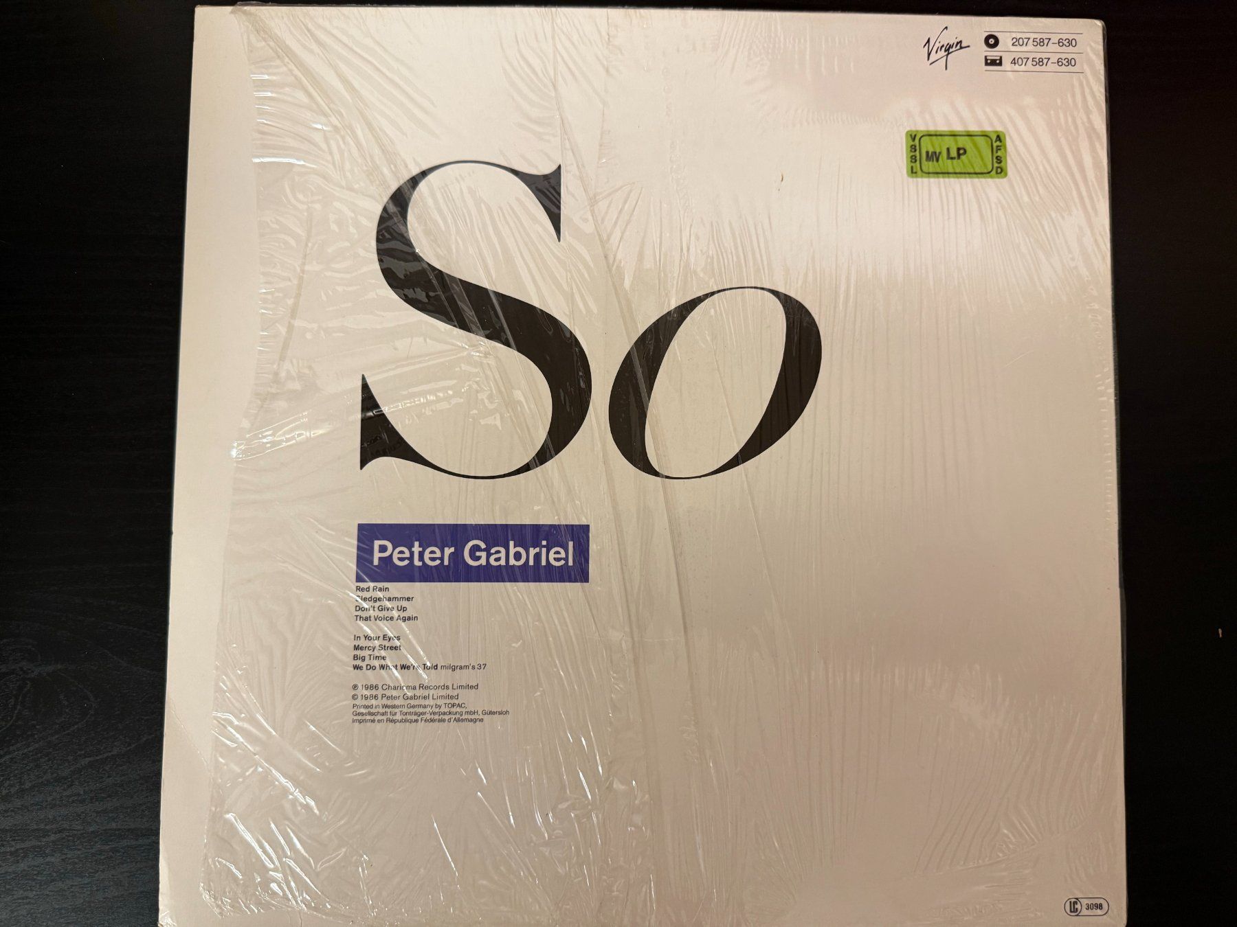 Schallplatten: Peter Gabriel – So [LP EU 1986] – Gebraucht aus Tamins von Dark-Skull-Vinyl 1