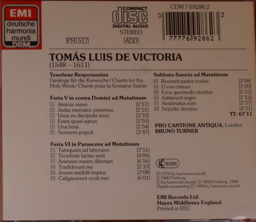 CDs: Tenebrae – Responsories – Gebraucht aus Luzern von CONTENTI 2