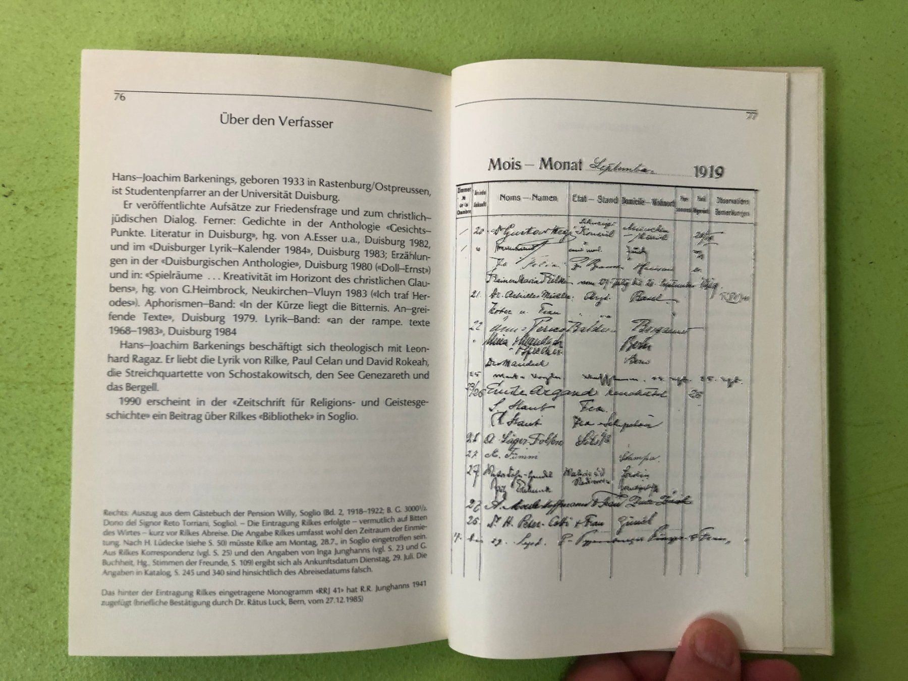 Libri: H.-J. Barkenings: Rilke in Soglio – Usato da Zürich venduto da allp 8