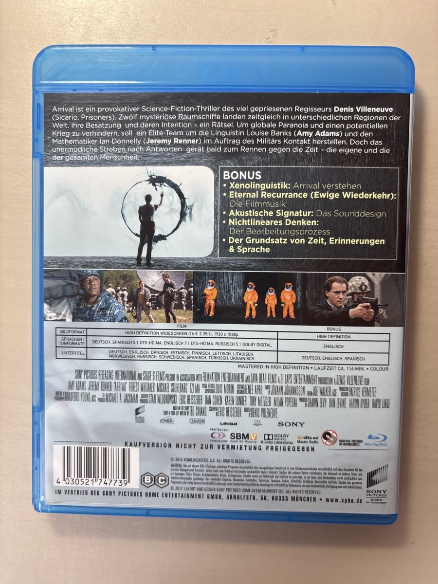 Tutti i DVDs: Arrival Blu-ray Top Zustand! – Usato da Ruswil venduto da Slivio_ 1