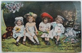 AK Hochglanz von 1909: Kinder Geburtstagskarte