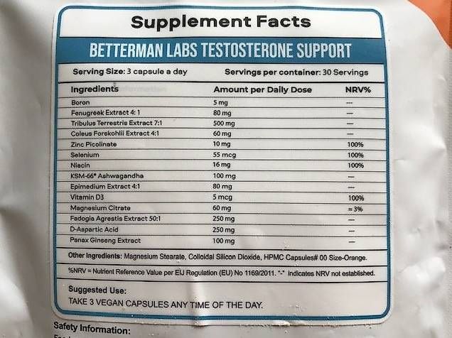 Cibi & Specialità: 3 pack BetterMan natural TESTOSTERONE supplement COMPLEMENTS – Usato da Reinach BL venduto da baselnichtweit 3