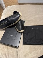Saint Laurent Espadrilles Leder schwarz mit Box