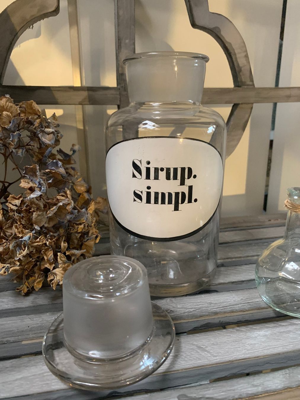 Accessori da laboratorio: Apothekerflasche, Glasbehälter sirupus Simplex, Stopfenglas – Usato da St. Gallen venduto da Miousch 1