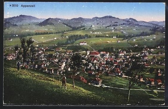 Ansichtskarten: Appenzell, Ortsansicht aus der Vogelscha – Gebraucht aus Berlin von bartko-reher