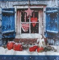 Serviette winterly chalet (w434)