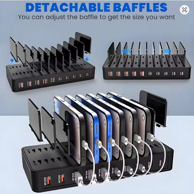 Caricabatterie: 100-W-Multifunktionsladegerät mit 5 USB- und 5 Typ-C-USB – Usato da Ebmatingen venduto da swiss.canadian 3
