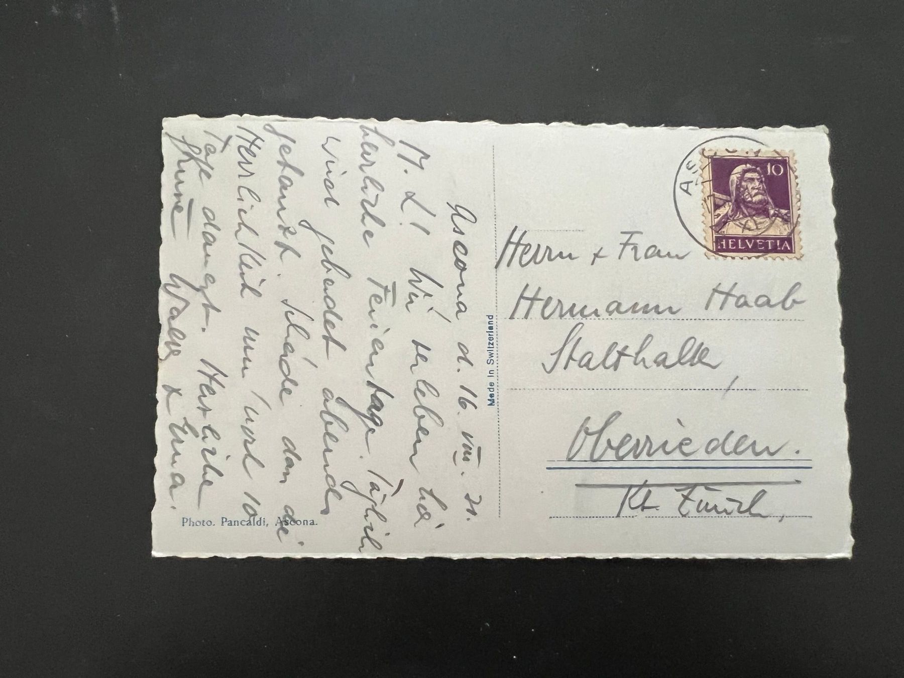 Cartoline postali: Postkarte Ascona  1931 (M992) – Usato da Hinwil venduto da Sidi4 1