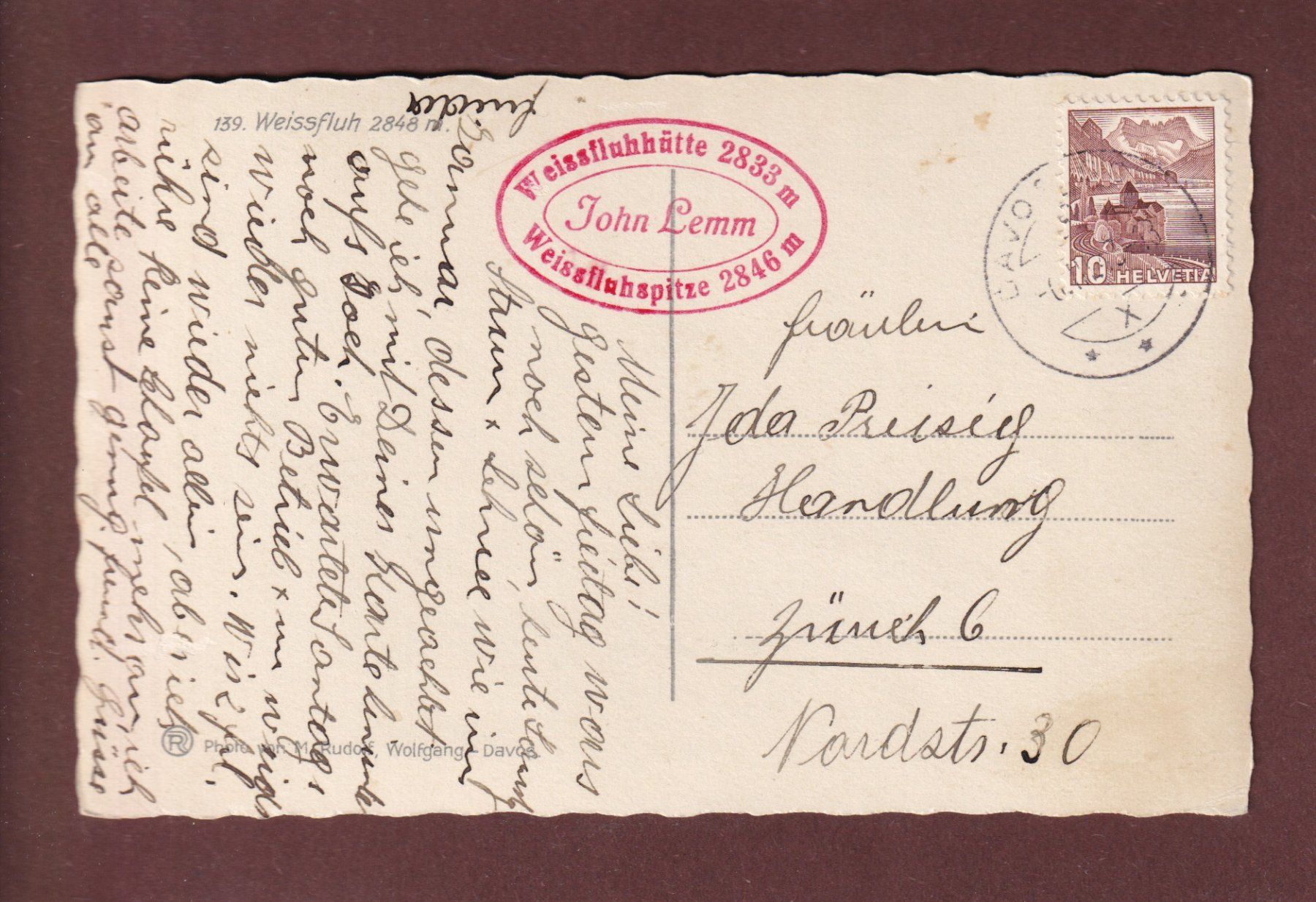 Ansichtskarten: WEISSFLUH - Leute - 1946 – Gebraucht aus Pully von nicecards-shop 1