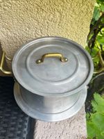 Vintage Bain-Marie Wasserbad Topf Italien mit Messinggriffe