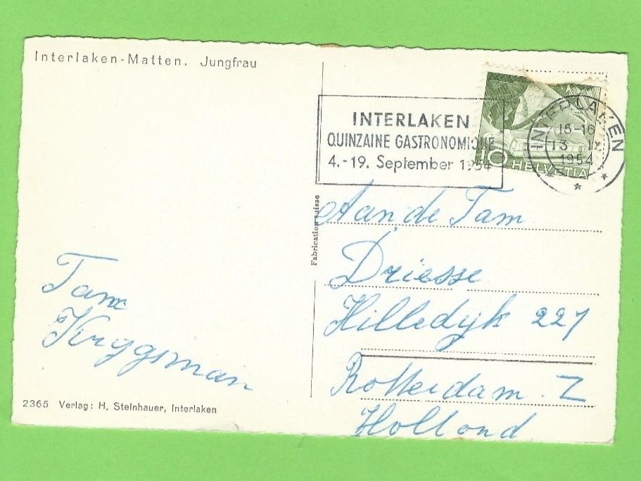 Cartoline postali: Interlaken-Matten, Jungfrau – Usato da Zürich venduto da t24_de 1