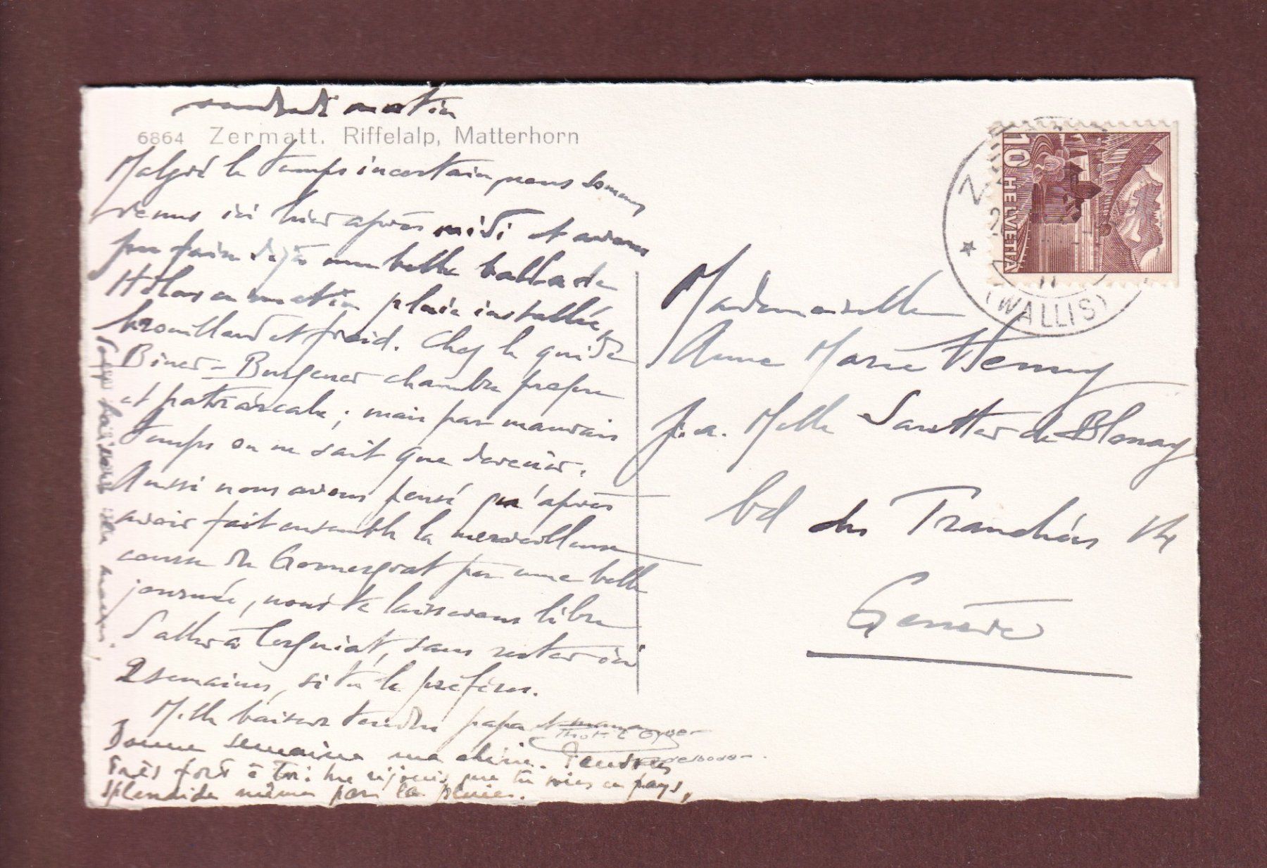 Cartoline postali: CERVIN / MATTERHORN - 1942 – Usato da Pully venduto da nicecards-shop 1