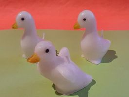 3er-Set Mini Enten Figurenkerzen aus Wachs – Deko