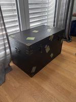Vintage Trunk Leatherette Metal Accents 70cm Used