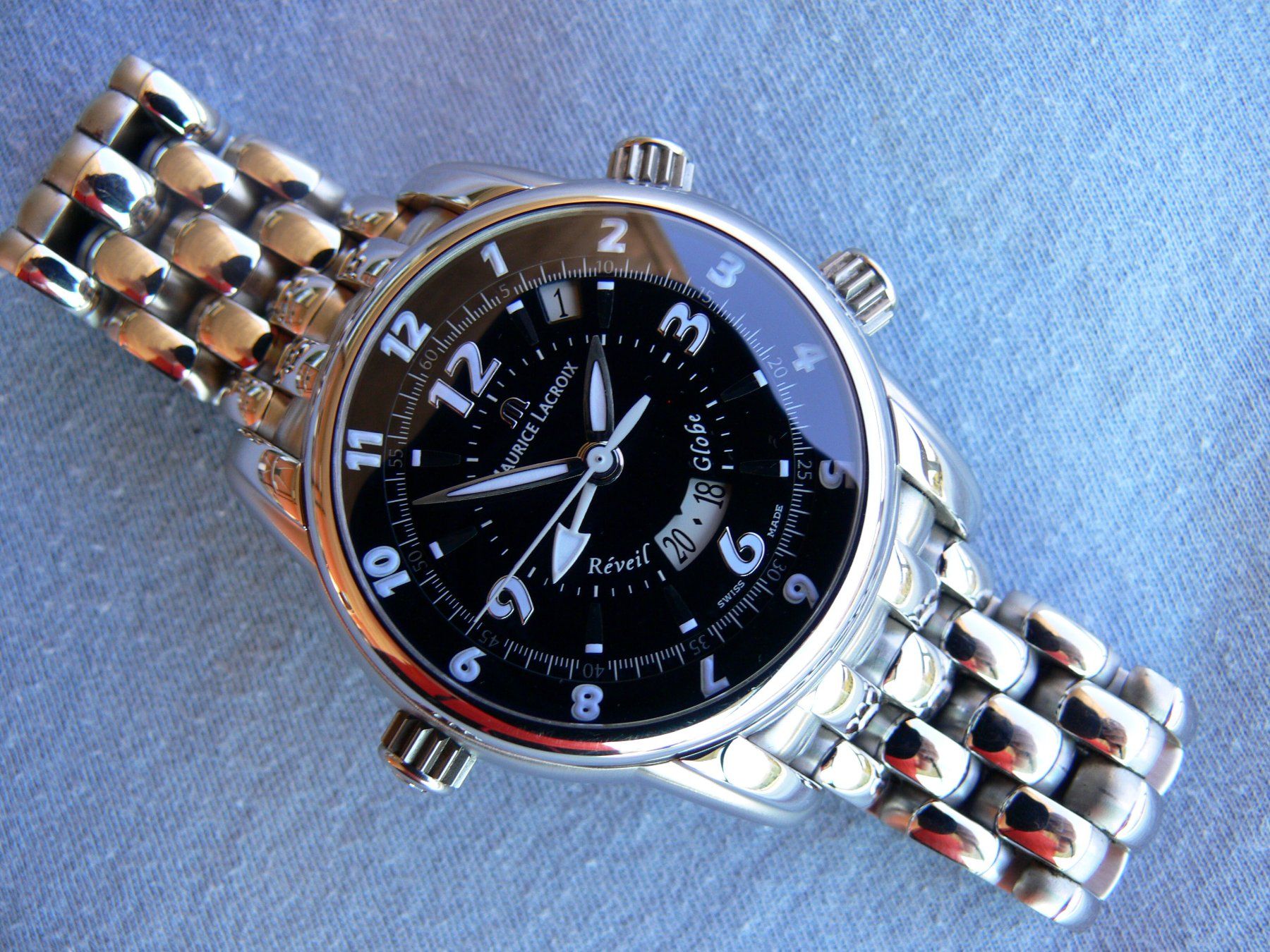 Maurice Lacroix Orologi: Maurice Lacroix World Alarm Reveil Globe Masterpiece – Usato da Remigen venduto da Kelias