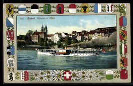 Passepartout-AK Basel, Münster mit Pfal