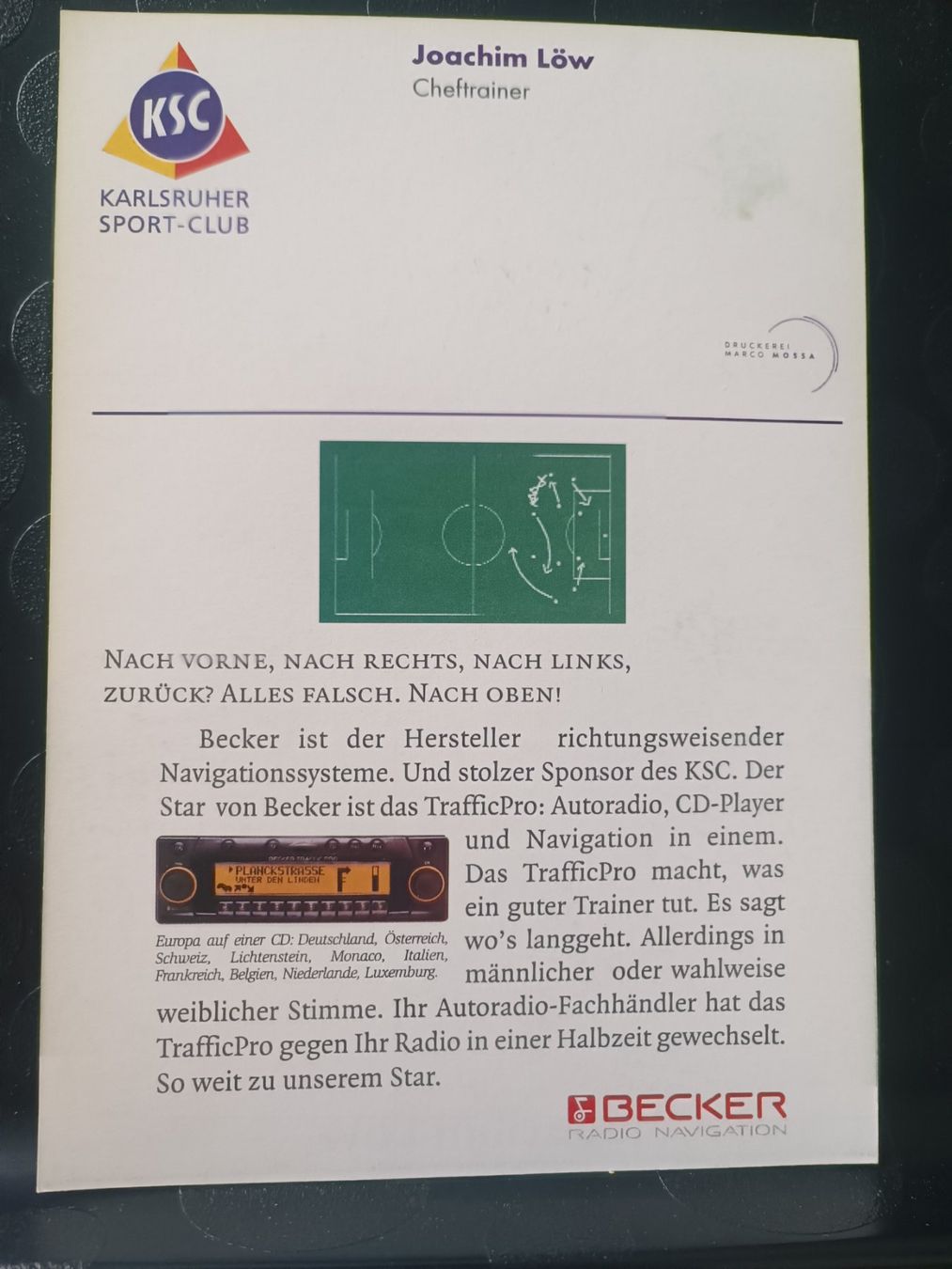 Autografi: Joachim "Jogi" Löw - Handsignierte alte Karte – Usato da Menziken venduto da Artographs 1