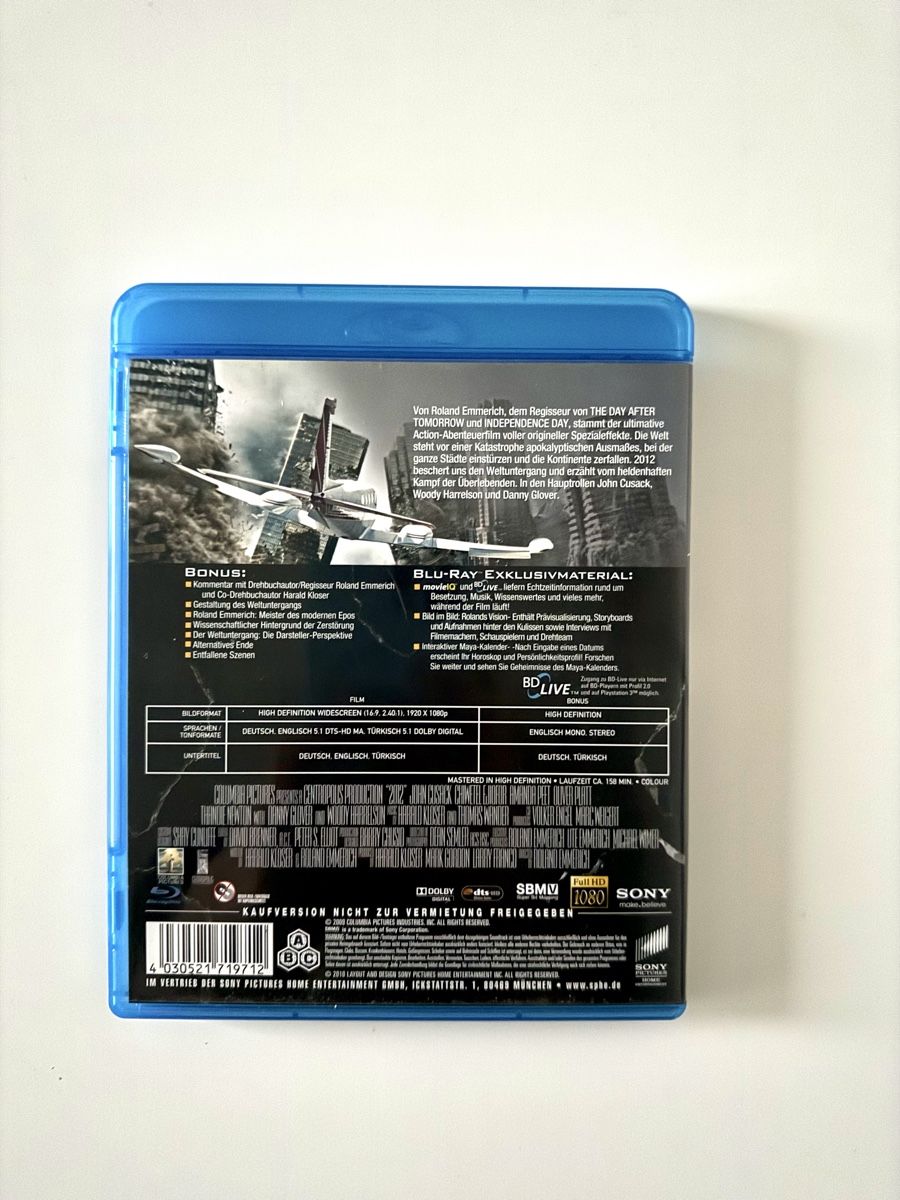 Tutti i DVDs: 2012 (2009) Bluray, DE ENG Turkish  – Usato da Couvet venduto da Aura_aura 2