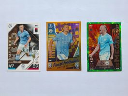 Match Attax 3x Fussballkarten Erling Haaland Sammlung