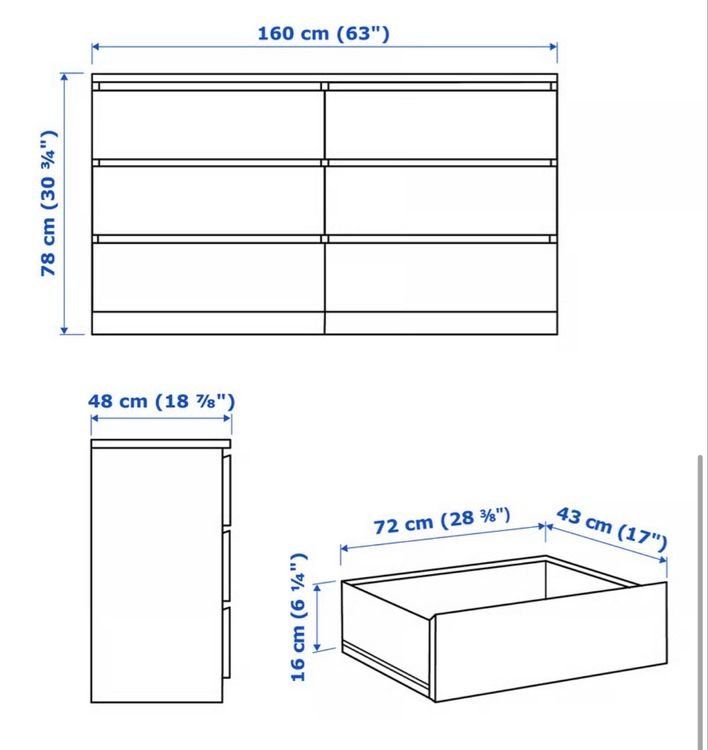 Ikea Kommoden: IKEA MALM Kommode mit 6 Schubladen – Eichenfurnier – 1 J – Gebraucht aus Zürich von pal_gqw9 2