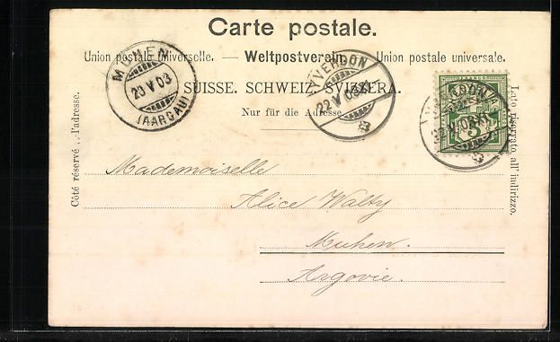 Cartoline postali: AK Yverdon, Le collège, 1903 – Usato da Berlin venduto da bartko-reher 1