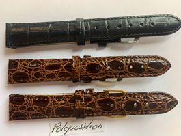 3x Uhrenarmband, Lederband 16mm, bracelets de montre