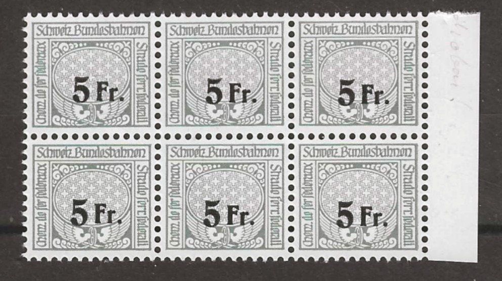 Tutti i francobolli: SBB-Eisenbahnmarke Nr. 85 im 6-er Block postfrisch ** – Nuovo (secondo la descrizione) da Gümligen venduto da Geniusbuy