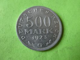 Dt. Reich 1923 G, 500 Mark - Alu